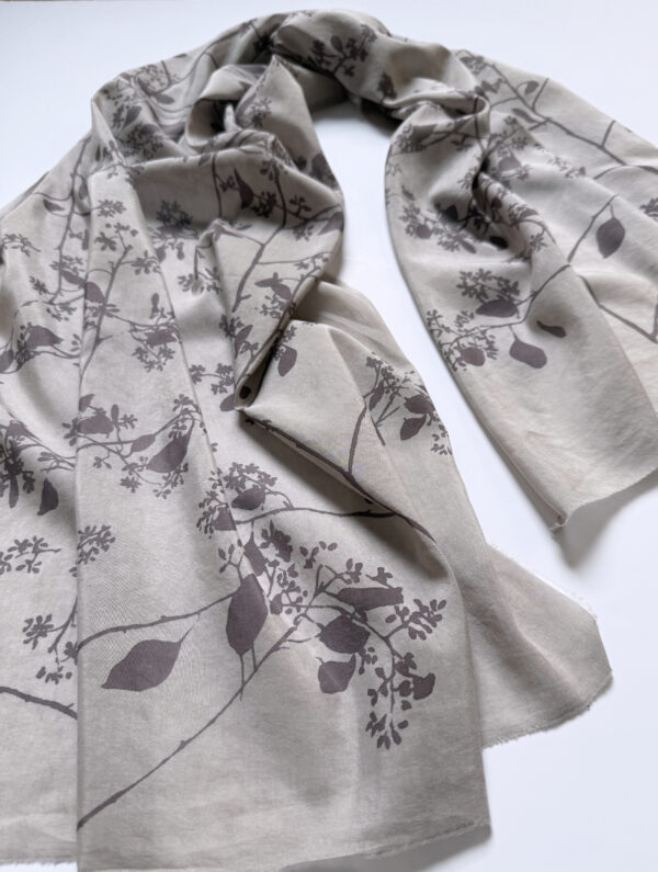 eucalyptus print on silk & cotton