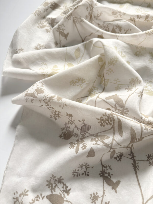 eucalyptus print on silk and cotton