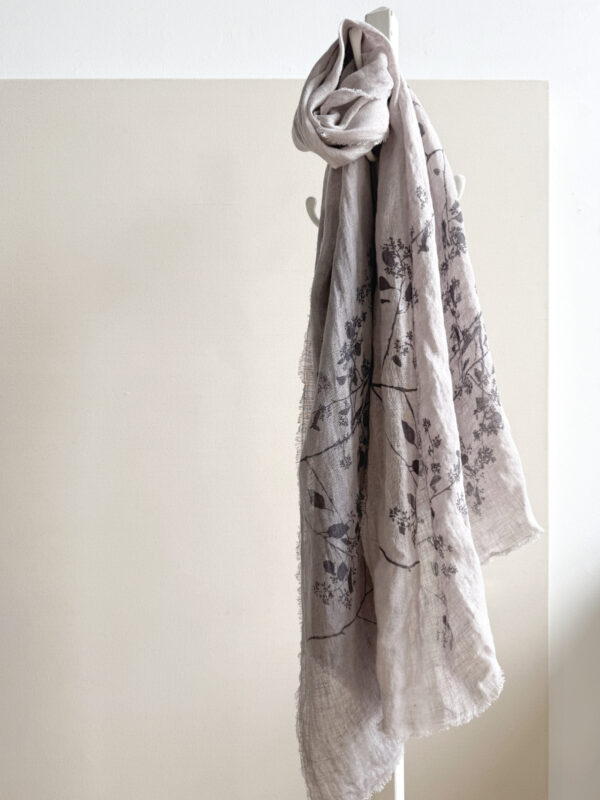 long linen wrap with eucalyptus print