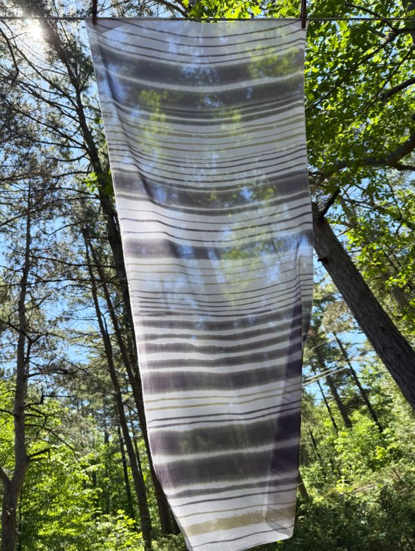 hand painted multi-stripe scarf