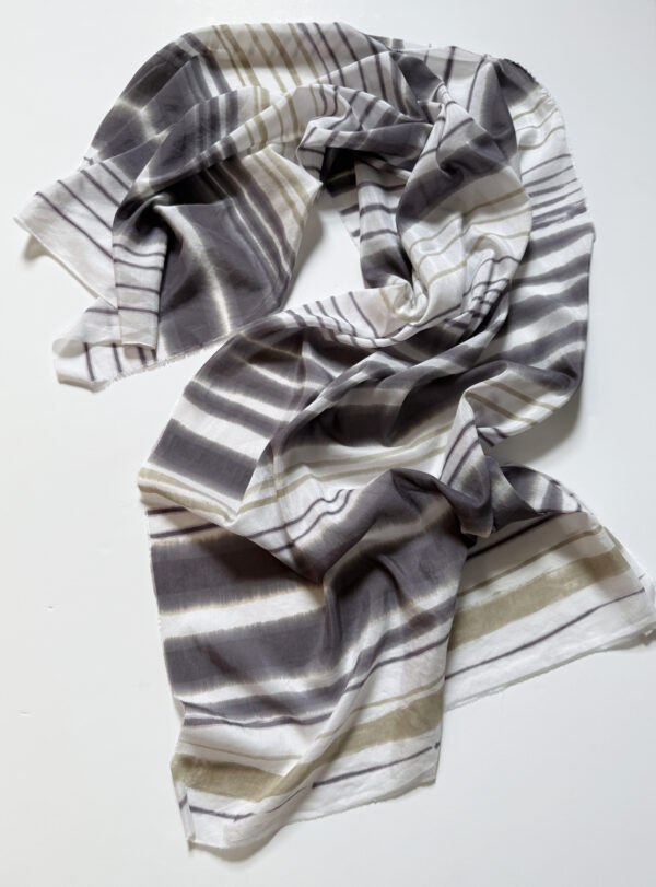 hand painted multi-stripe scarf