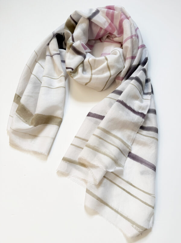 hand painted stripes - long scarf
